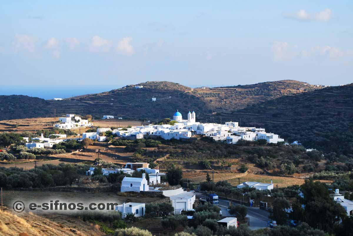 Il villaggio di Kato Petali visto da Apollonia