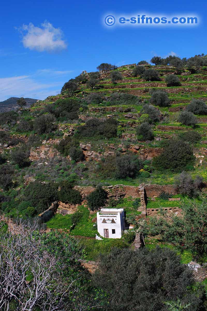 Paesaggio primaverile con colombaia
