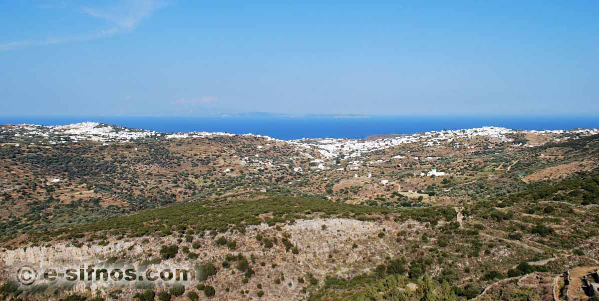 I villaggi centrali di Sifnos visti dal sentiero del Profeta Elia